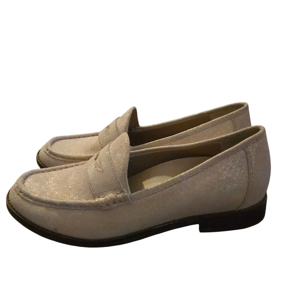 Vionic Beige /gold shimmer Loafers - Picture 3 of 11